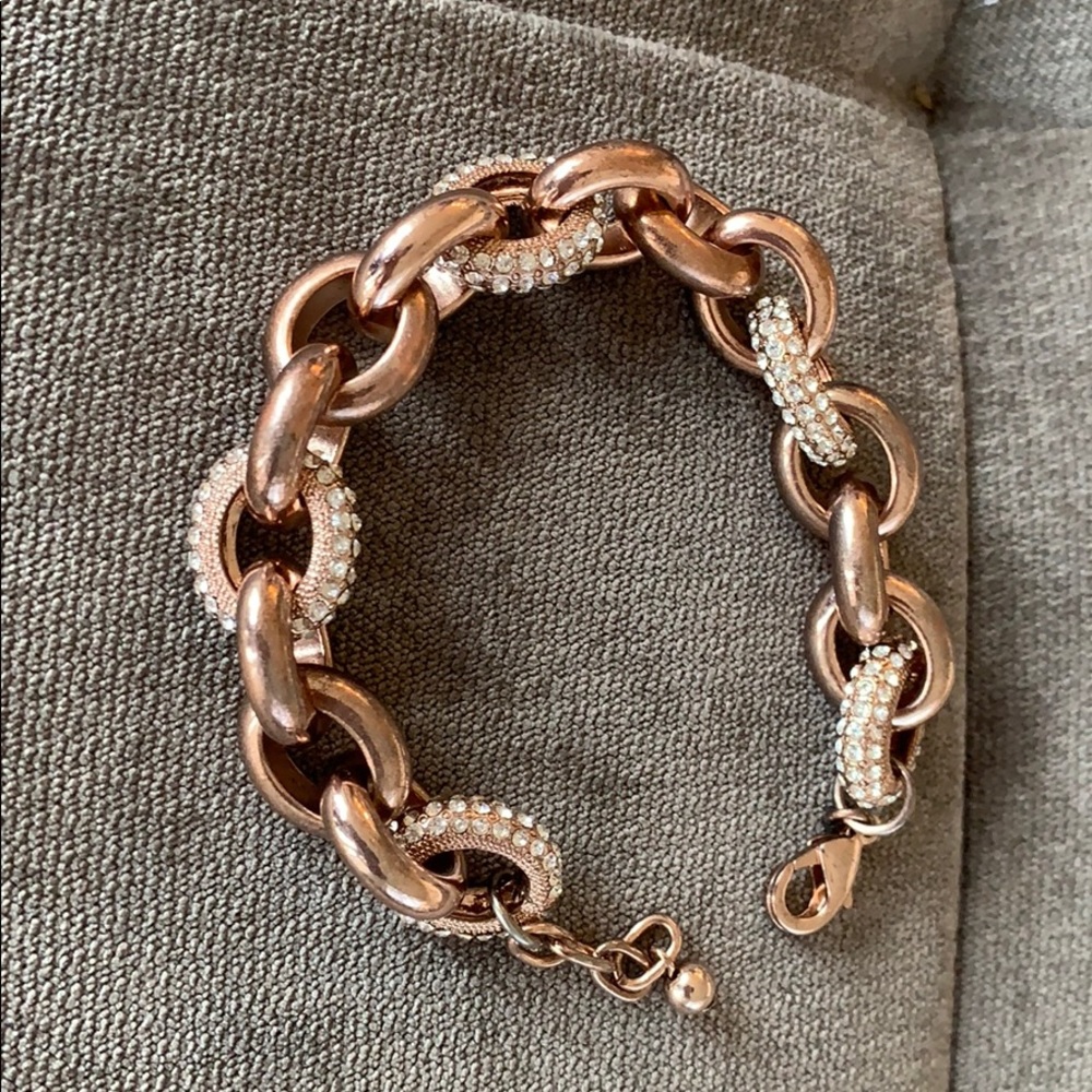 Rose gold bracelet with diamond rhinestones